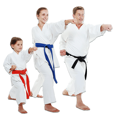 Martial Arts Lessons for Families in Pickering ON - Man and Daughters Family Punching Together